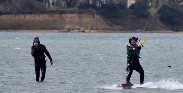 Private kitesurfing lesson with radio communication at Lo Stagnone